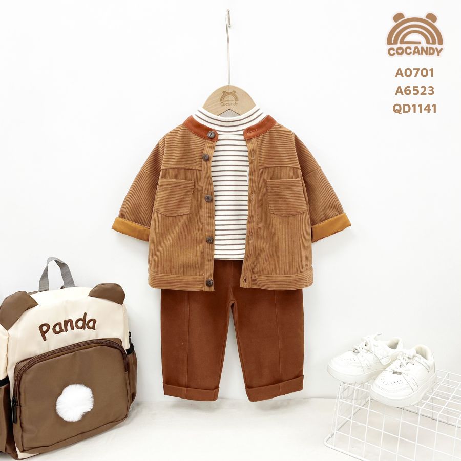 Áo khoác NÂU cổ ĐỎ GẠCH_thumbnail_5