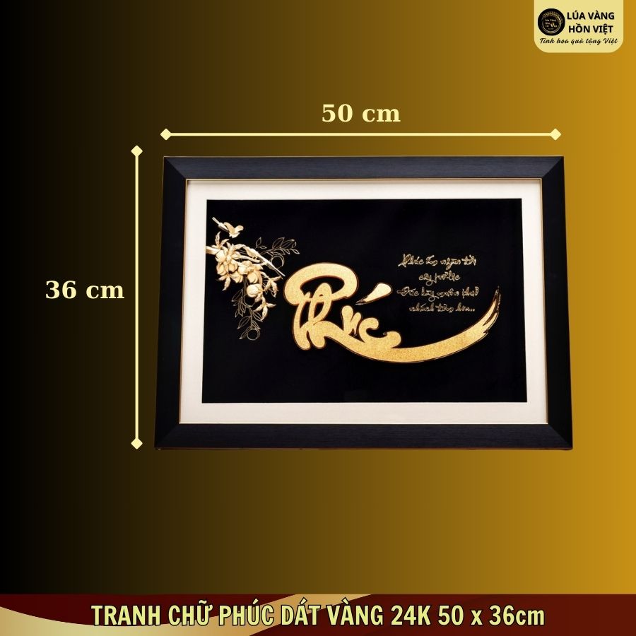TRANH CHỮ PHÚC DÁT VÀNG 24K 50x36cm_thumbnail_4