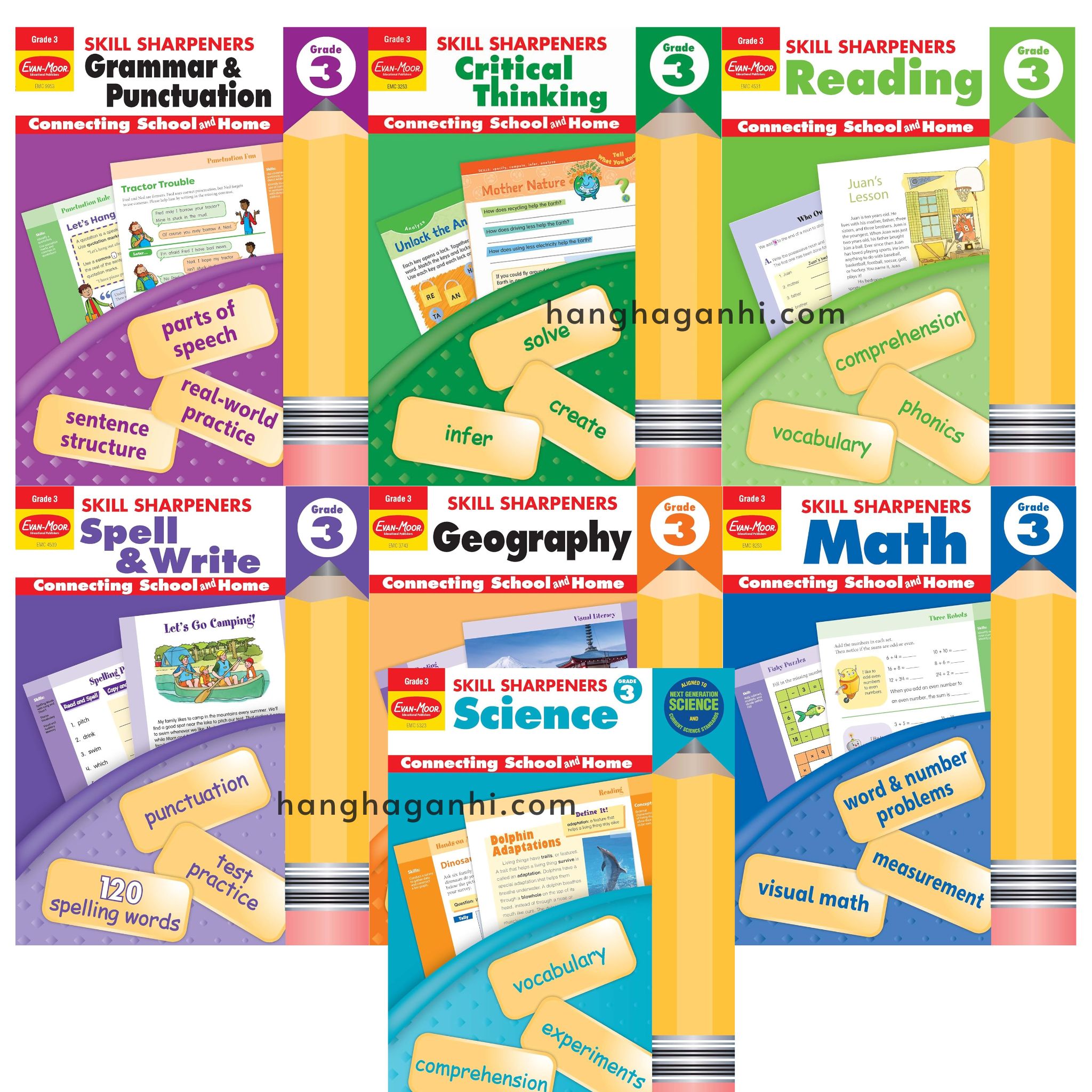 Skill Sharpeners Grade 3 – 7 cuốn [Bộ Sách Nhập Khẩu]