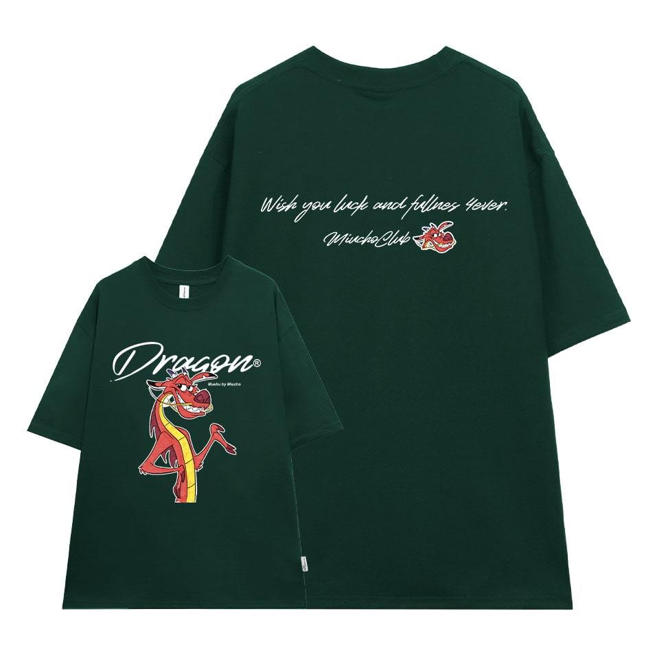 Áo thun Tết 2024 hình rồng form rộng local brand ATD845 Miucho tay ngắn vải cotton cổ tròn in graphic_thumbnail_9