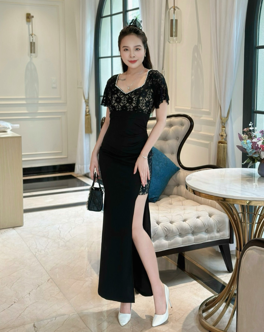 Đầm maxi dự tiệc phối ren đính châu sang trọng_thumbnail_1