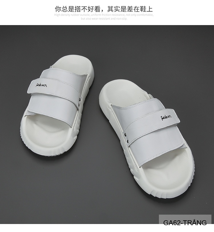 GA62 - Dép xỏ ngón nam phong cách Hàn, đế cao su êm ái, chất liệu da bò, 3 màu Trắng Xanh Lá Đen_thumbnail_10