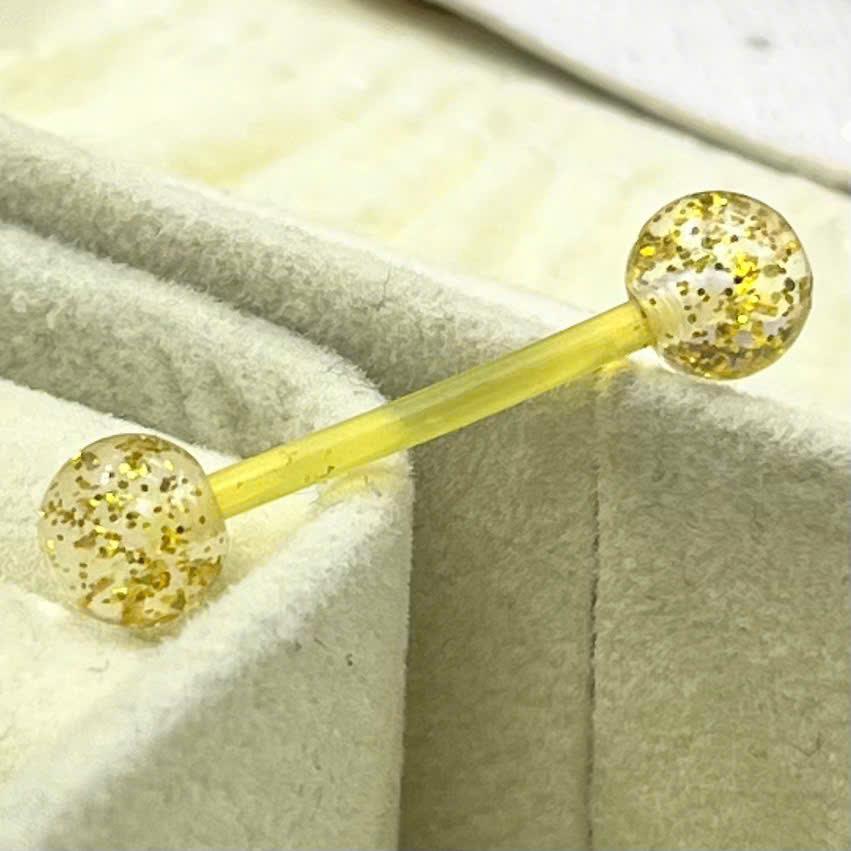 Lưỡi 2 đầu bi nhựa kim tuyến vàng