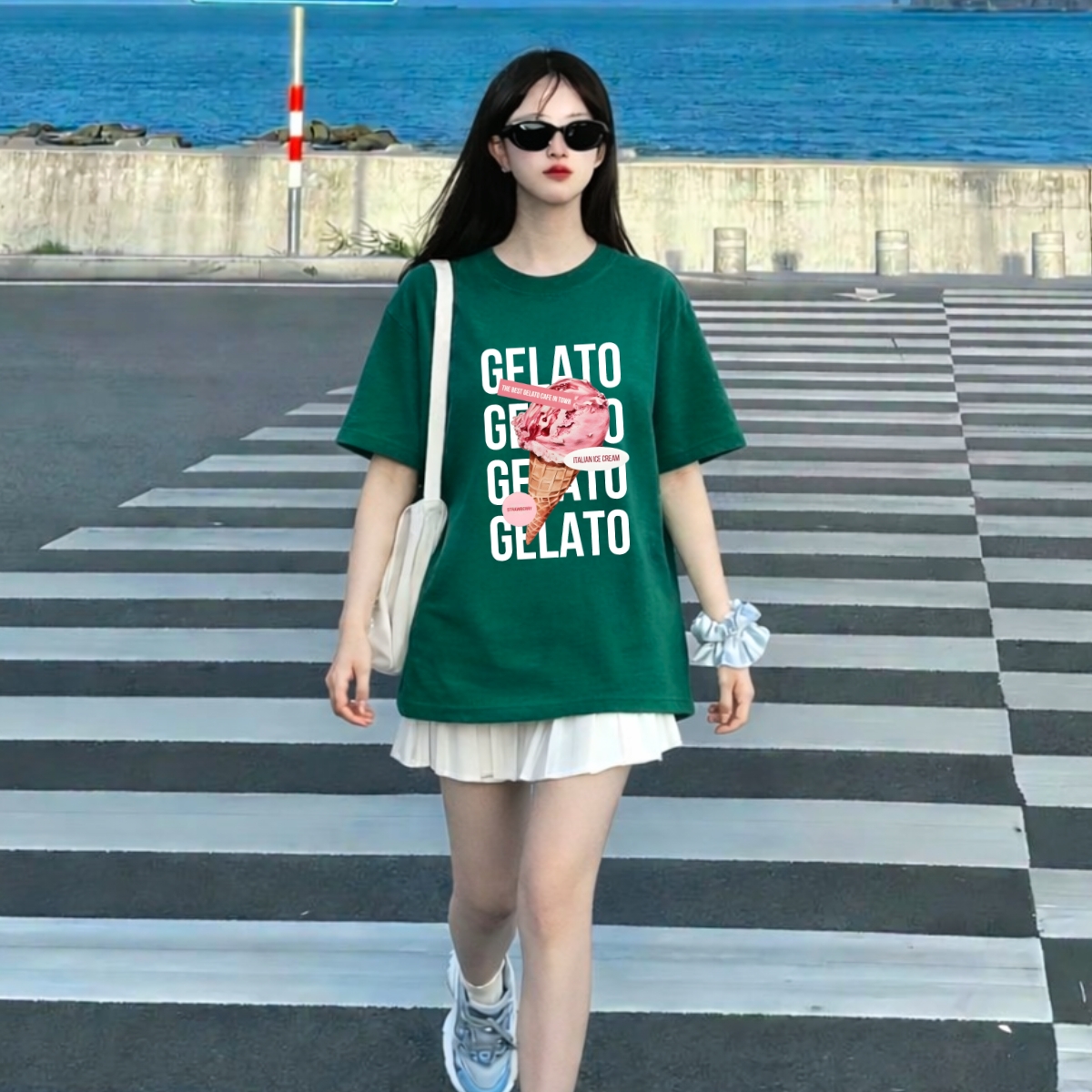 Áo thun unisex UX30-1170 GELATO hình kem hồng dáng oversized local brand WETEE_thumbnail_9