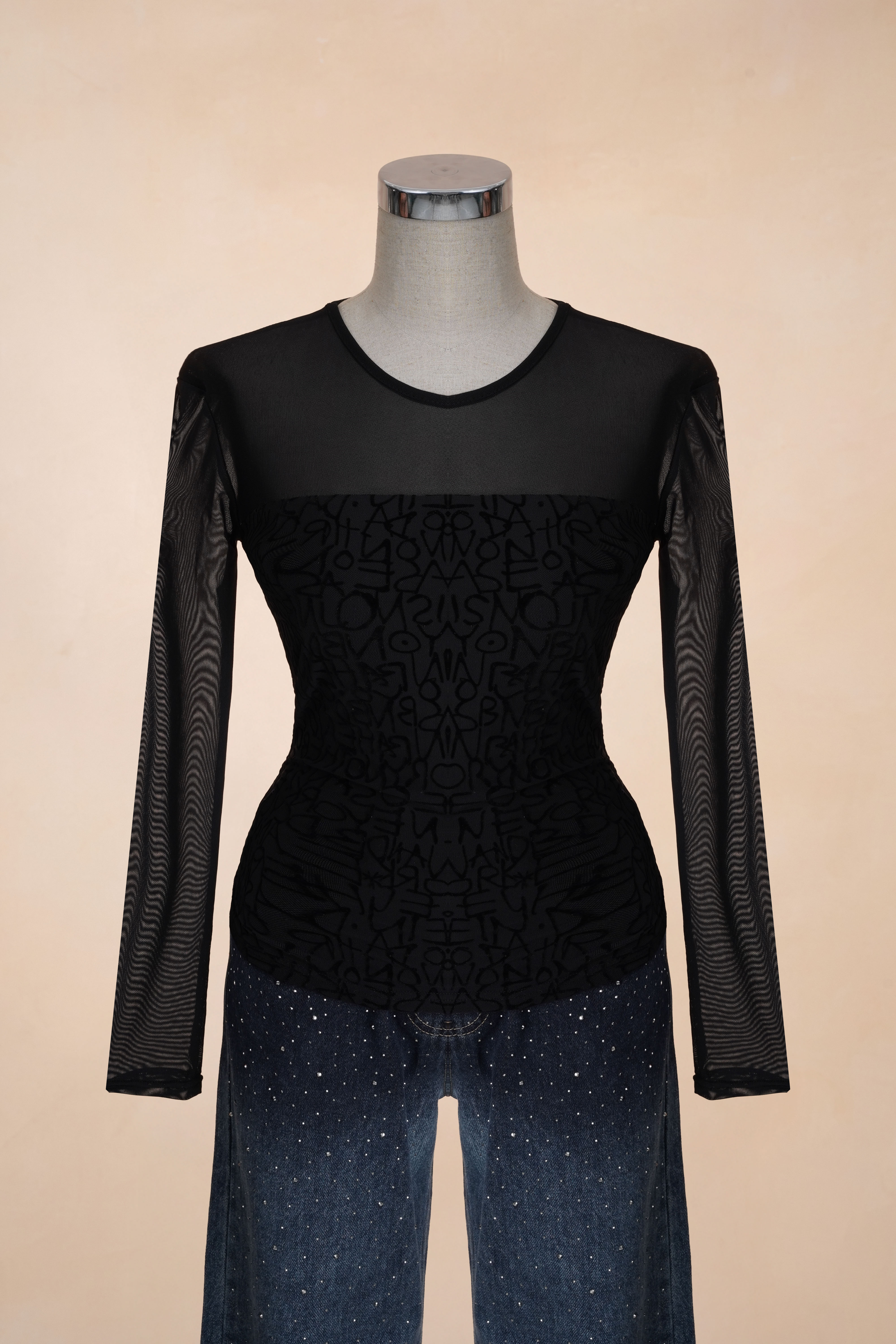 Áo Chữ Phối Lưới