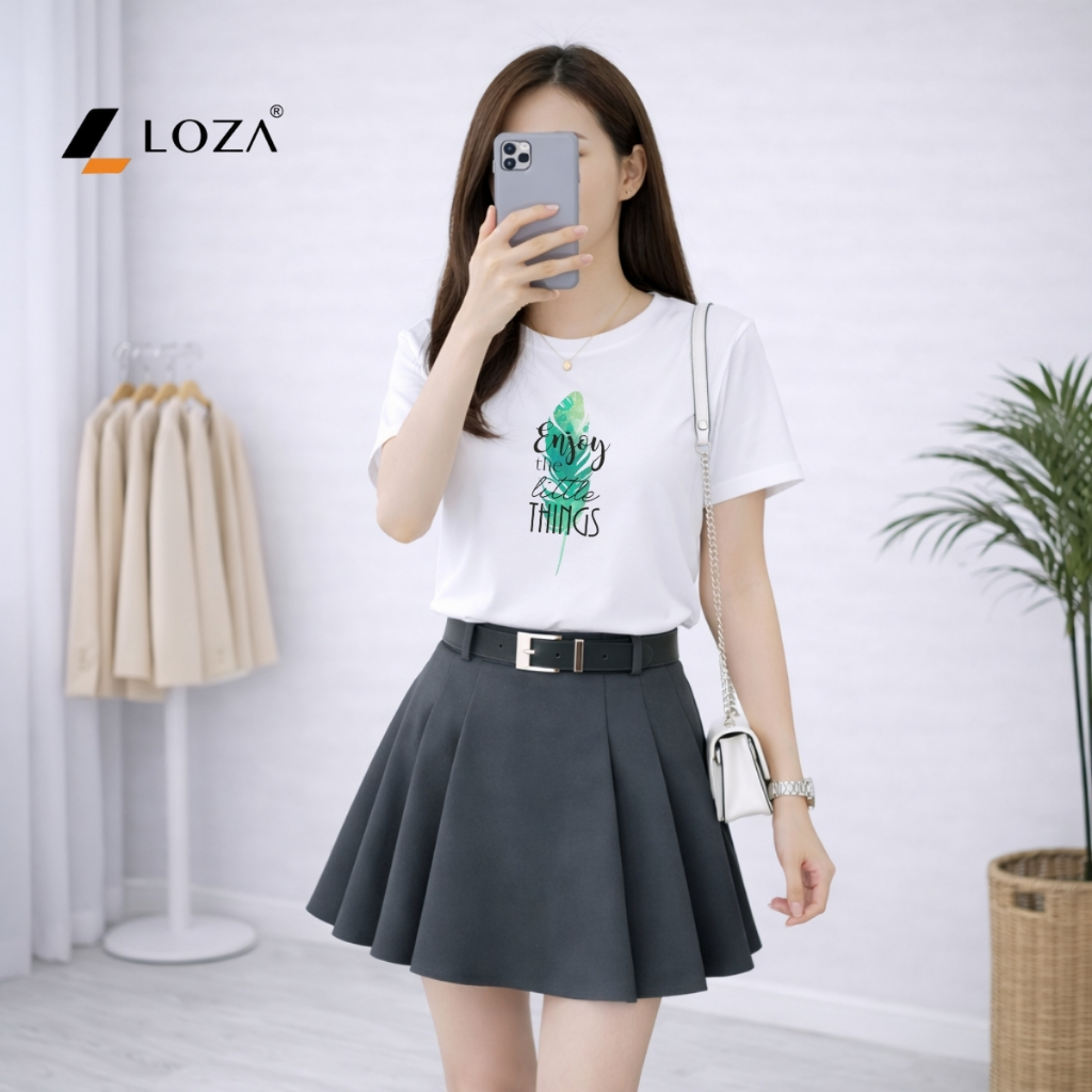 [Form vừa] Áo phông nữ dáng vừa màu trắng nhiều hình xinh - Loza G0452 G0452