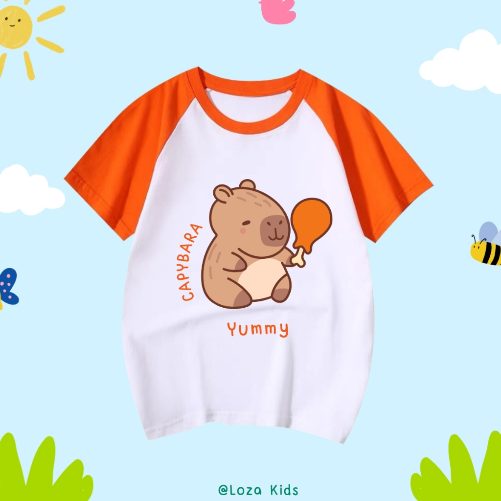 Áo thun cho bé in hình CAPYBARA nhiều mẫu - Loza Kids BT001_thumbnail_2