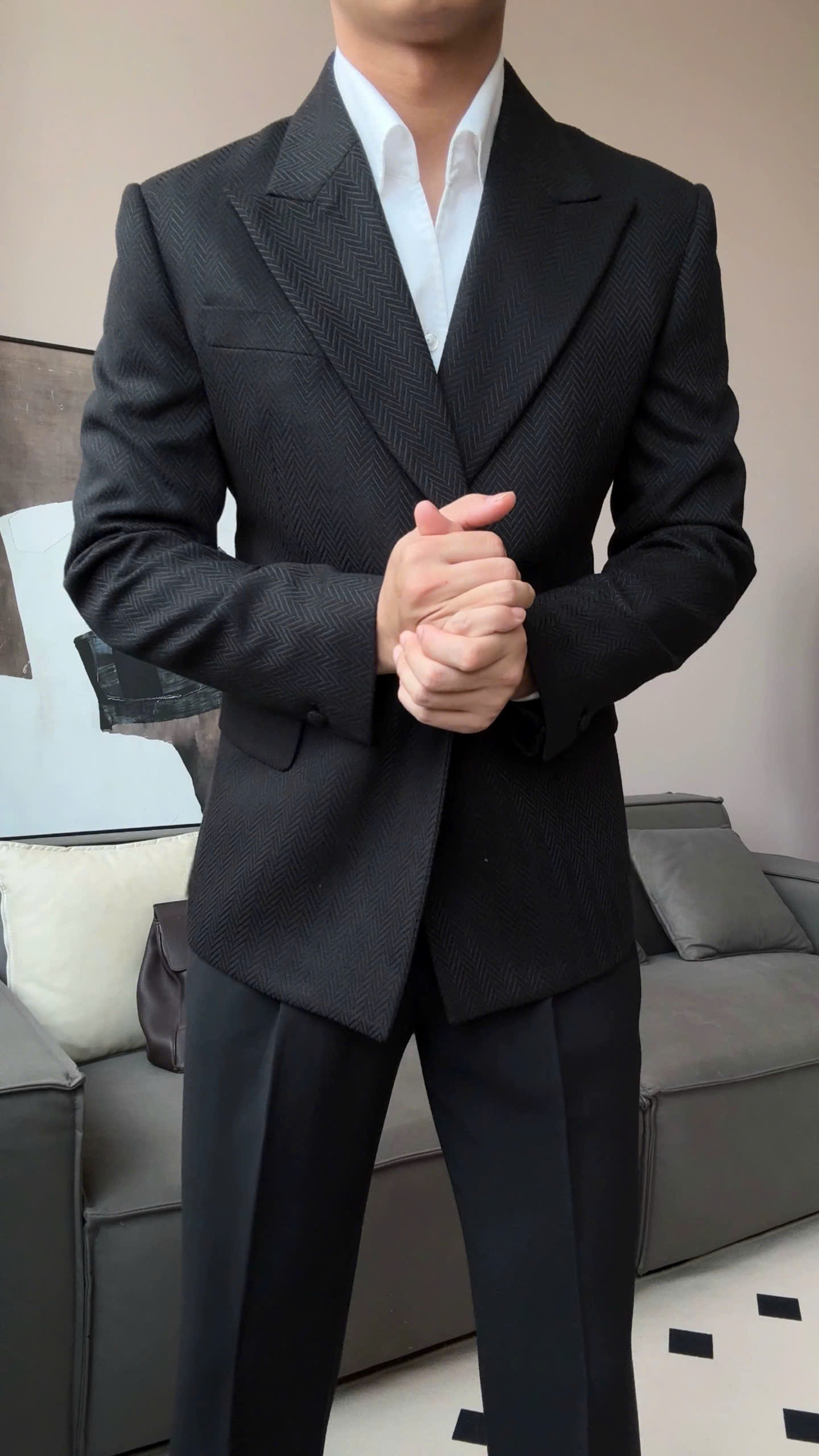 Áo Blazer Cotswolds Nền Vải Herringbone