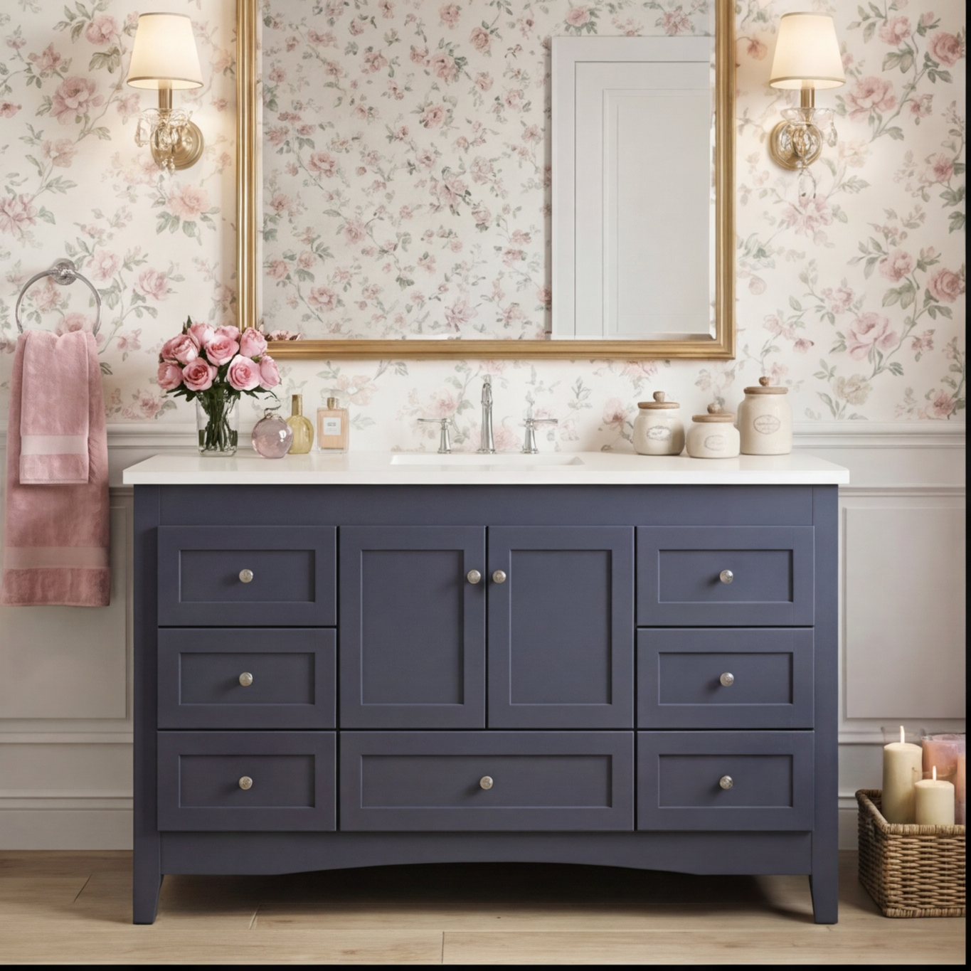 TỦ LAVABO 60 INCH ABBEY BY KBC MÀU XANH NAVY