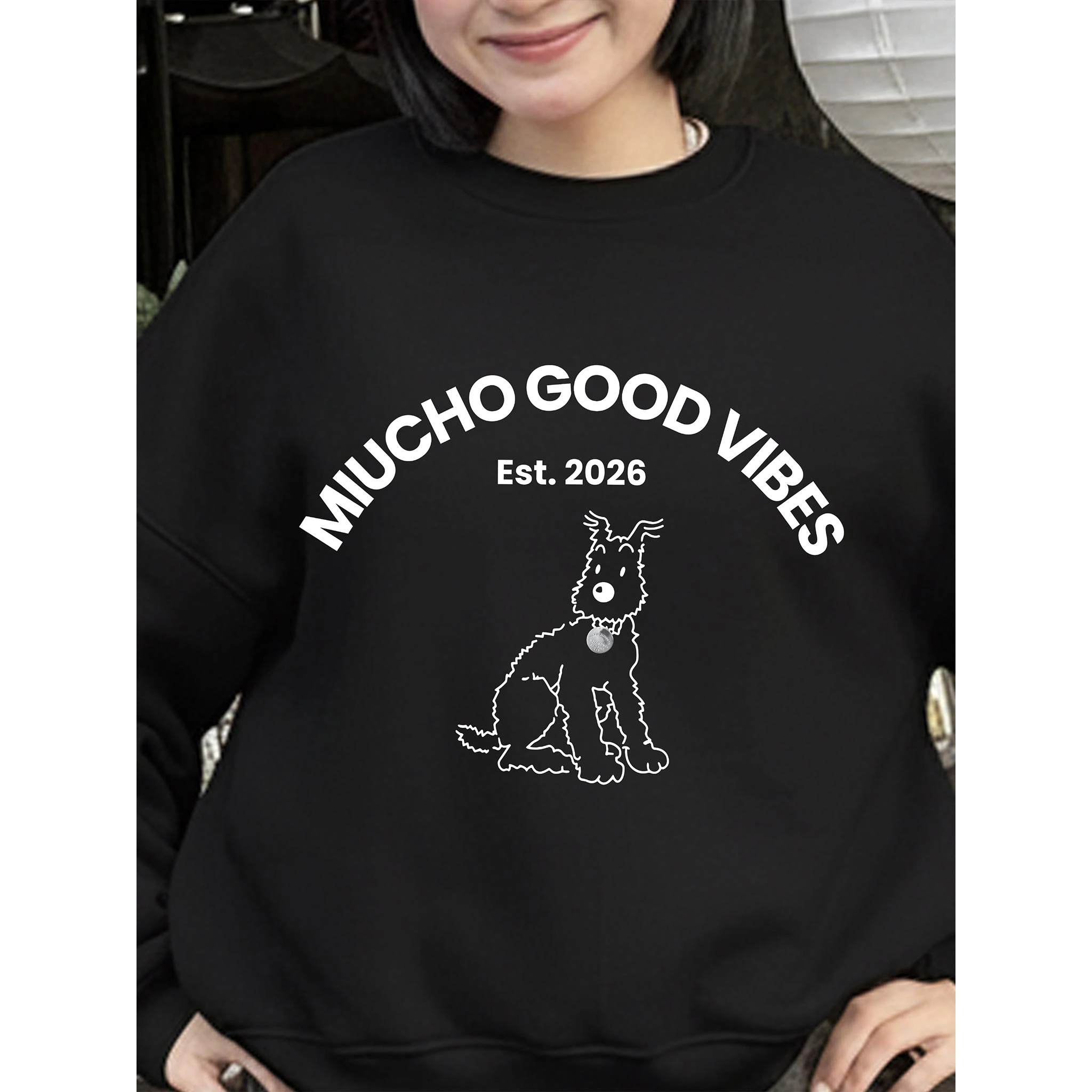 Áo Sweater form boxy Miucho vải nỉ 2 da cao cấp dày dặn thoáng mát cổ tròn basic in mix 2843_thumbnail_5