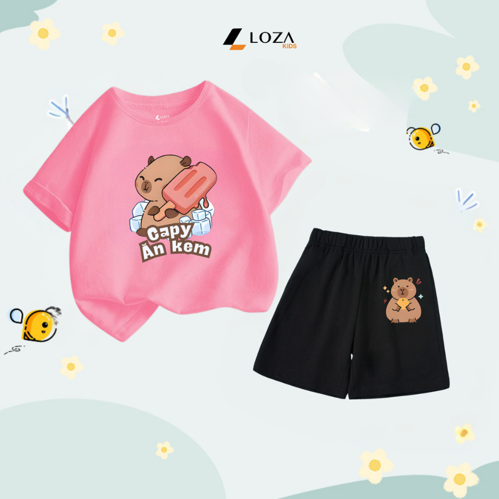 Bộ đồ  trẻ em in hình 'Capybara ăn kem'-  Loza Kids SB225_thumbnail_6