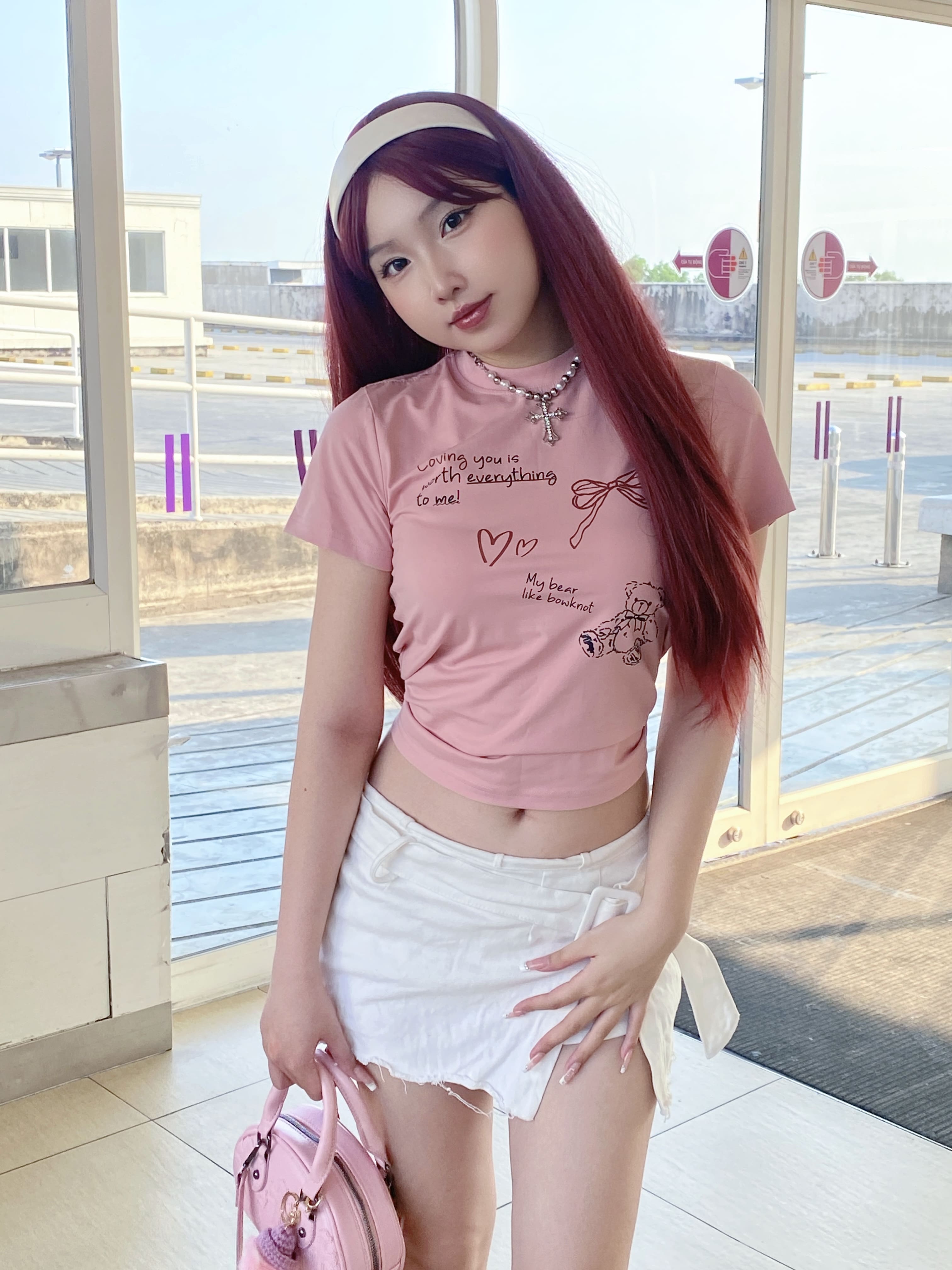 Áo thun baby tee nơ nhỏ xinh form ôm xinh xắn ABD1170 Miucho tay ngắn Cổ tròn hotrend in mix_thumbnail_7