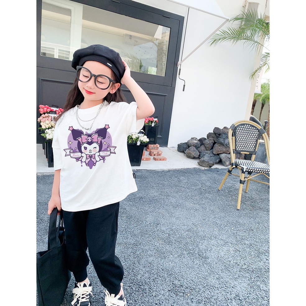 Áo thun cho bé gái cute form rộng AED1110 Miucho Kid tay ngắn cổ tròn style hàn quốc in mix_thumbnail_3