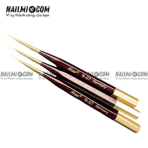 Cọ nét - cọ râu vẽ móng tay - 7mm - Niao - N07 - cán gỗ