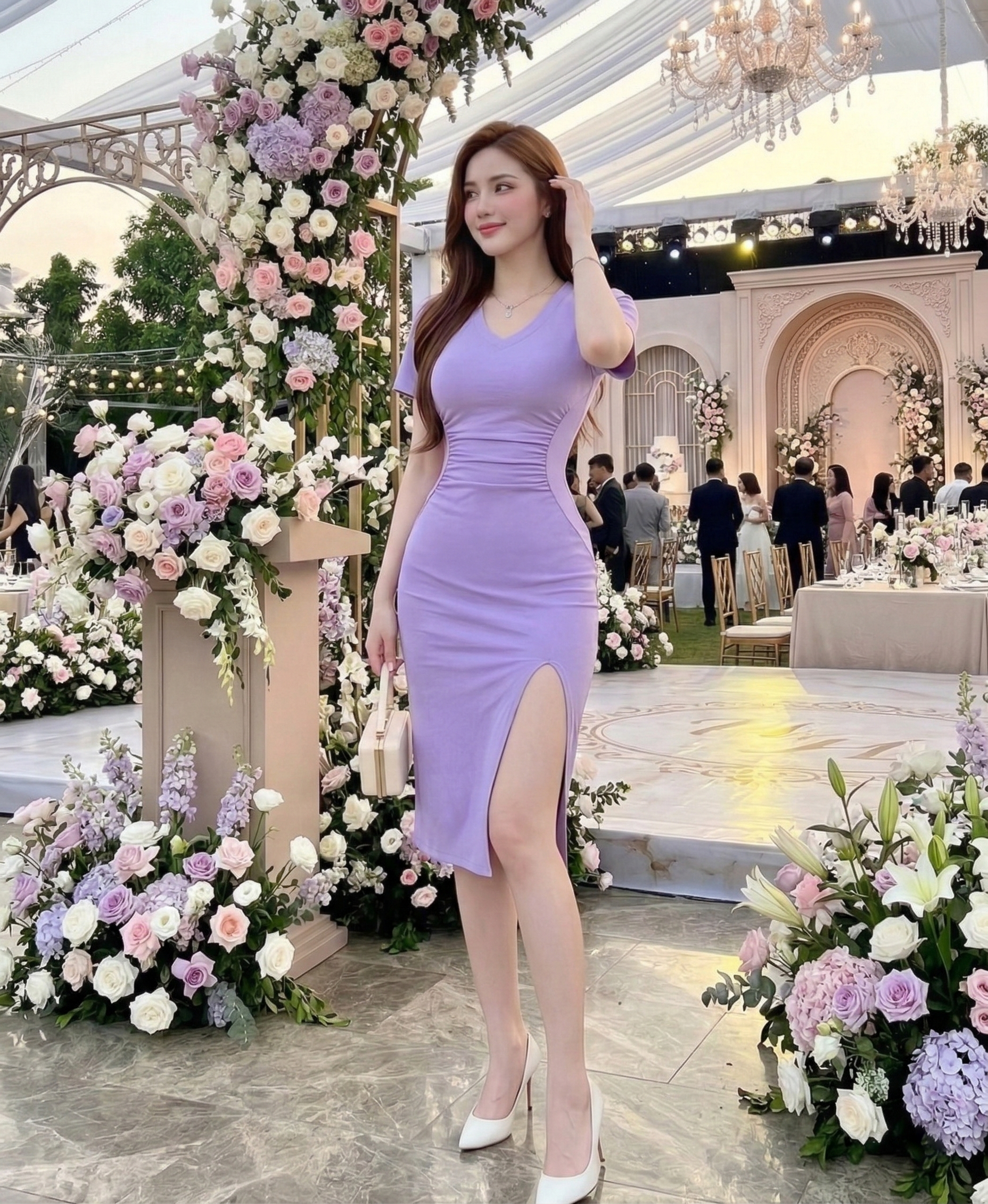 Đầm Boby cổ tim tay con nhún eo tôn dáng_thumbnail_2