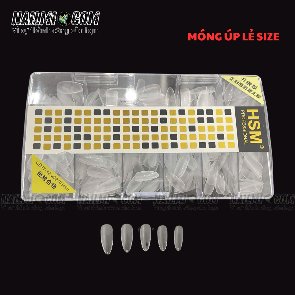 Móng úp - lẻ size - phom bầu nhọn - trong nhám - L2_thumbnail_1