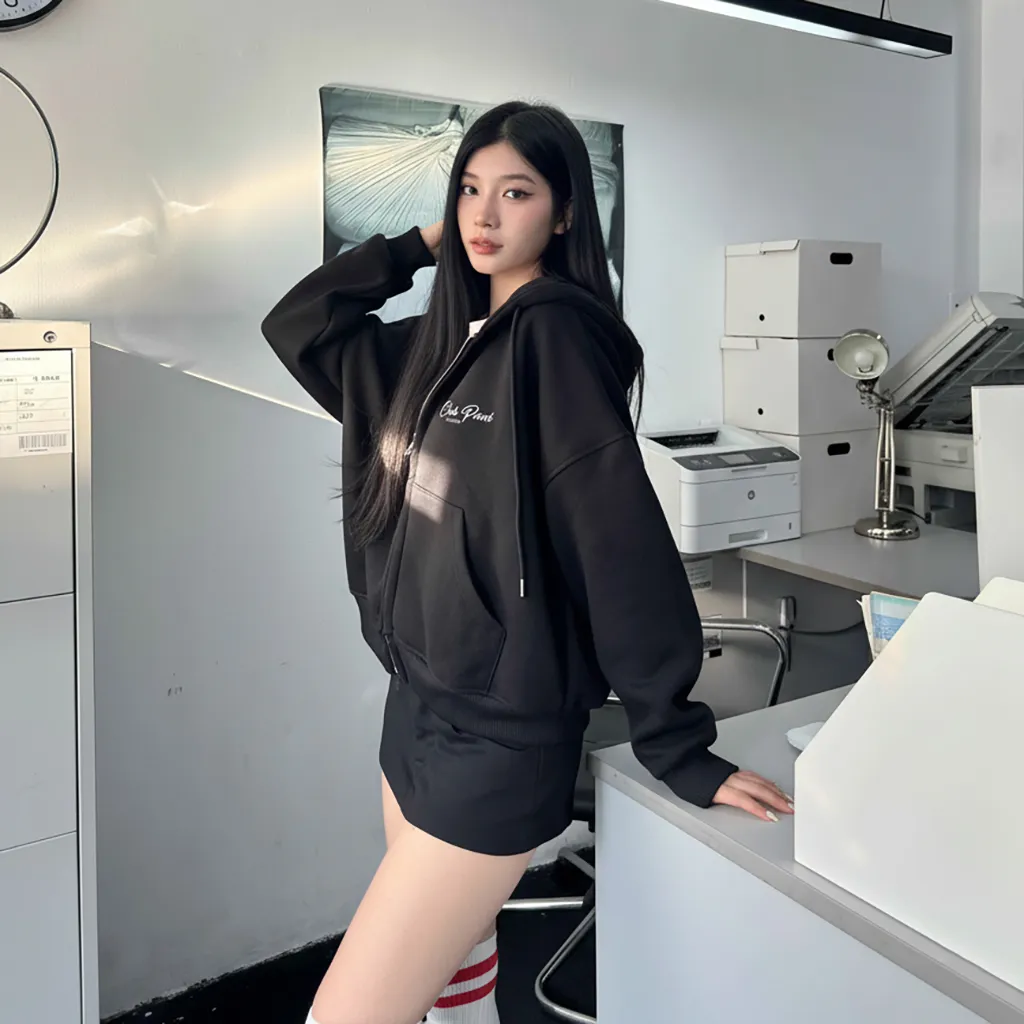 Áo khoác hoodie zip nam nữ Miucho nỉ 2 da dày dặn thoáng mát form boxy hot trend 2838_thumbnail_9