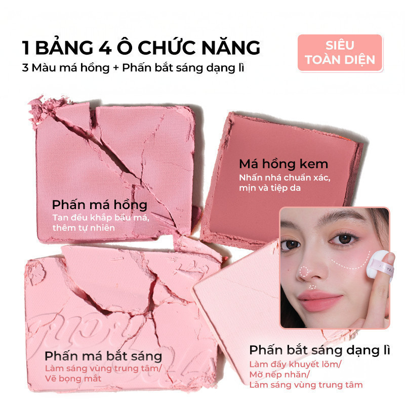 [JUDYDOLL] Bảng phấn má hồng highlight 4 ô Judydoll_thumbnail_2
