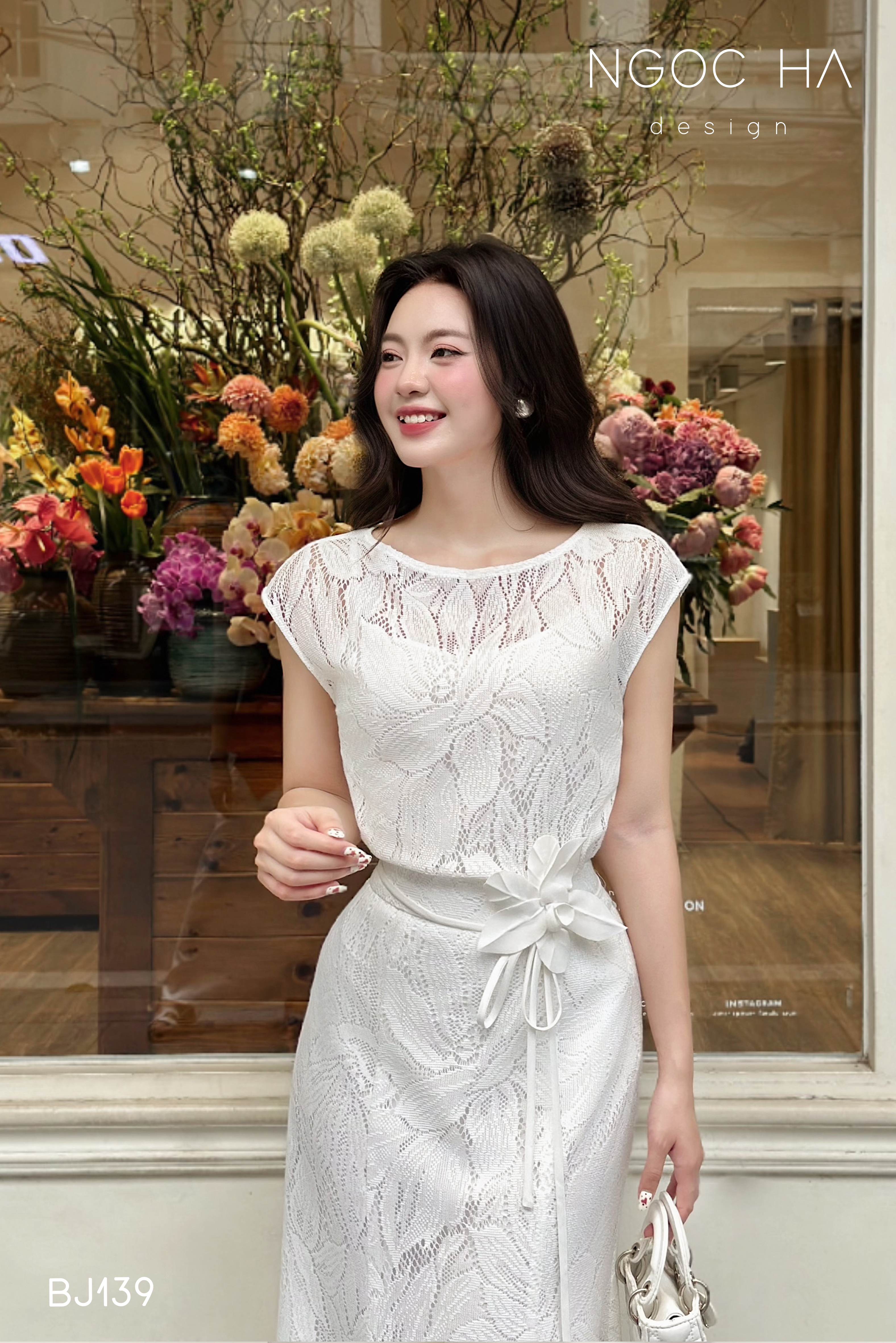 Isabella Set_ Bộ Ren Áo Sơ Mi Vai Chờm Chân Váy Đuôi Cá Màu Trắng  BJ139_thumbnail_2