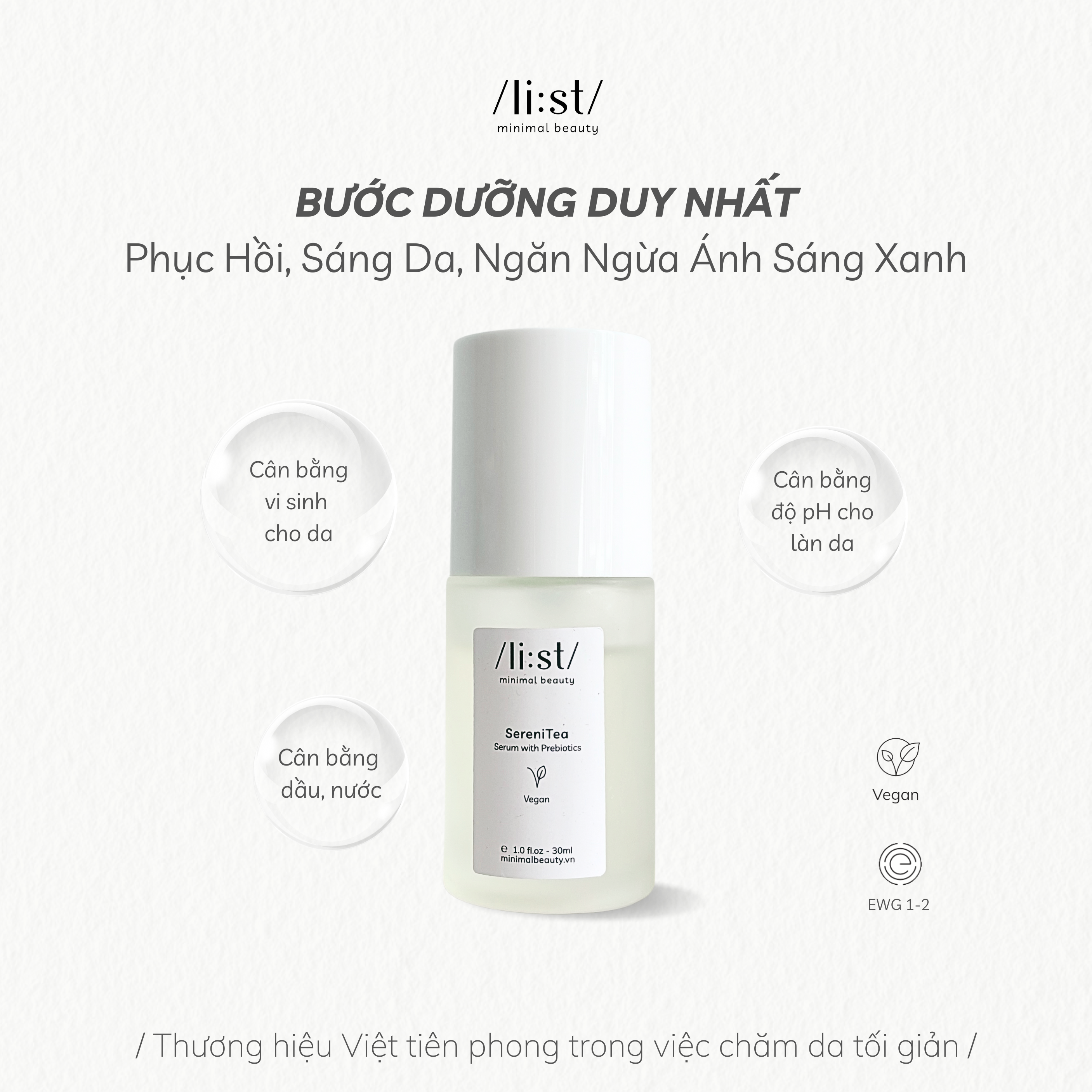 Serum Cân Bằng Vi Sinh Li:st Phục Hồi, Cấp Ẩm, Làm Trắng Sáng Da Và Chống Ánh Sáng Xanh SereniTea 30ml_thumbnail_2