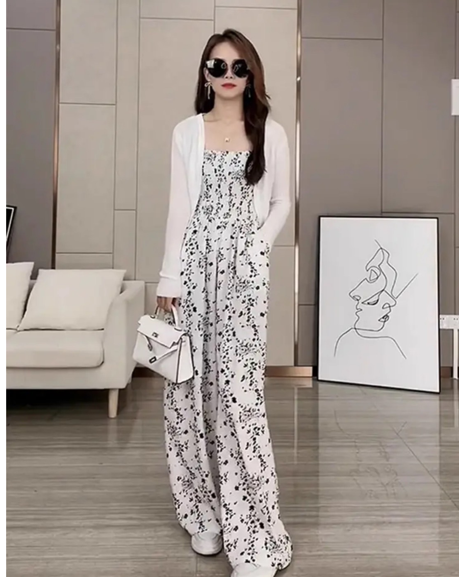 Jumpsuit ống rộng họa tiết 2 dây bo thun ngực_thumbnail_6