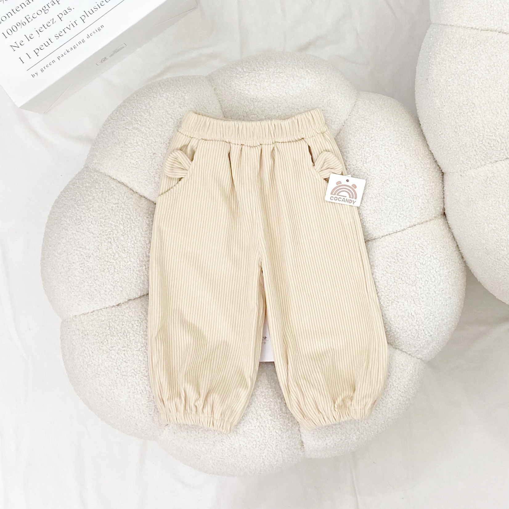 Quần dài nhung BE tai gấu bo chun bèo_thumbnail_0