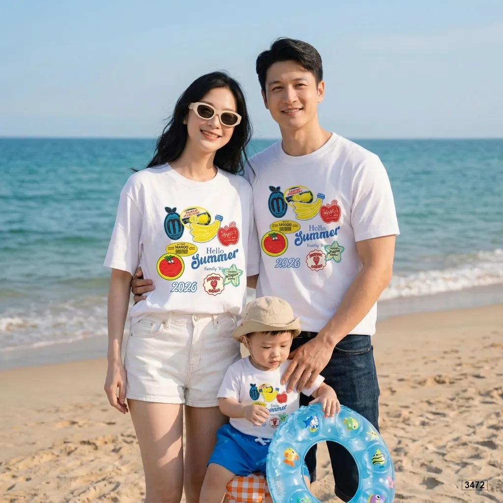 Áo thun form rộng bé và gia đình Hello Summer Kado 3471_thumbnail_5