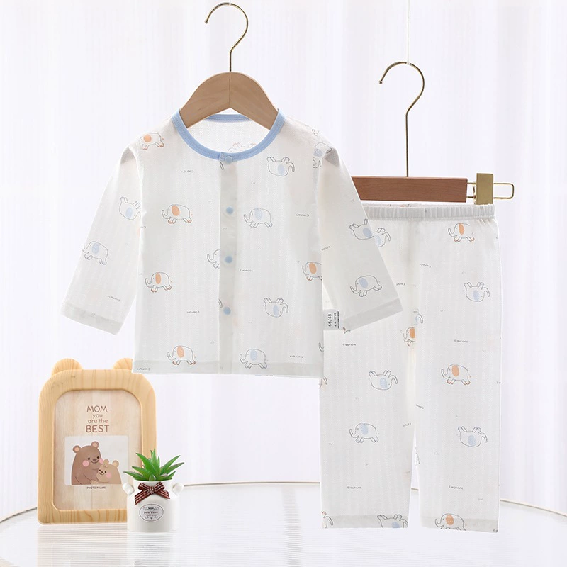 Bộ quần áo mặc nhà cho bé sơ sinh 3–24 tháng – Mặc mùa hè thoáng mát, thấm hút tốt, chất kháng khuẩn 5A, họa tiết dễ thương, 100% cotton dệt họa tiết - Hàng Quảng Châu cao cấp_thumbnail_5