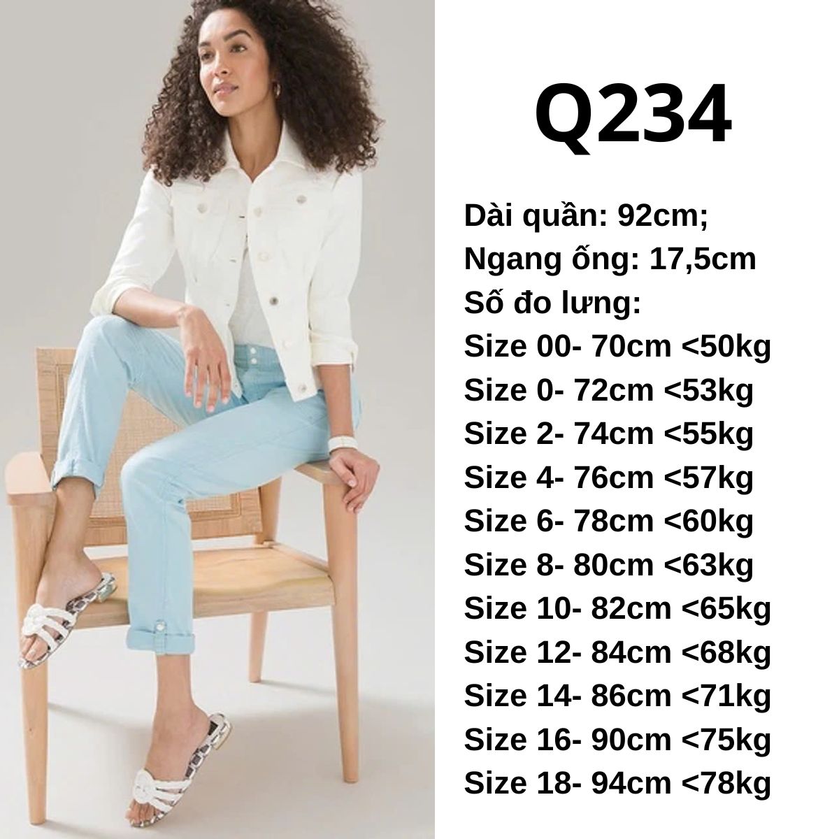 Q234- KAKI JEANS- WH XANH LƠ