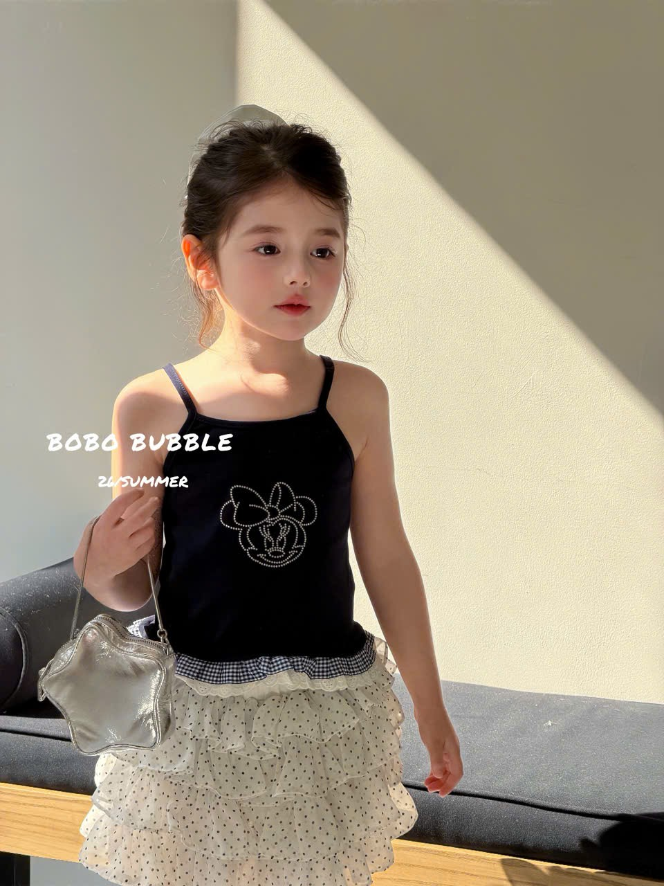 C196 - Áo thun 2 dây in hình đính đá hãng Bobo Bubble (Sz90-140)