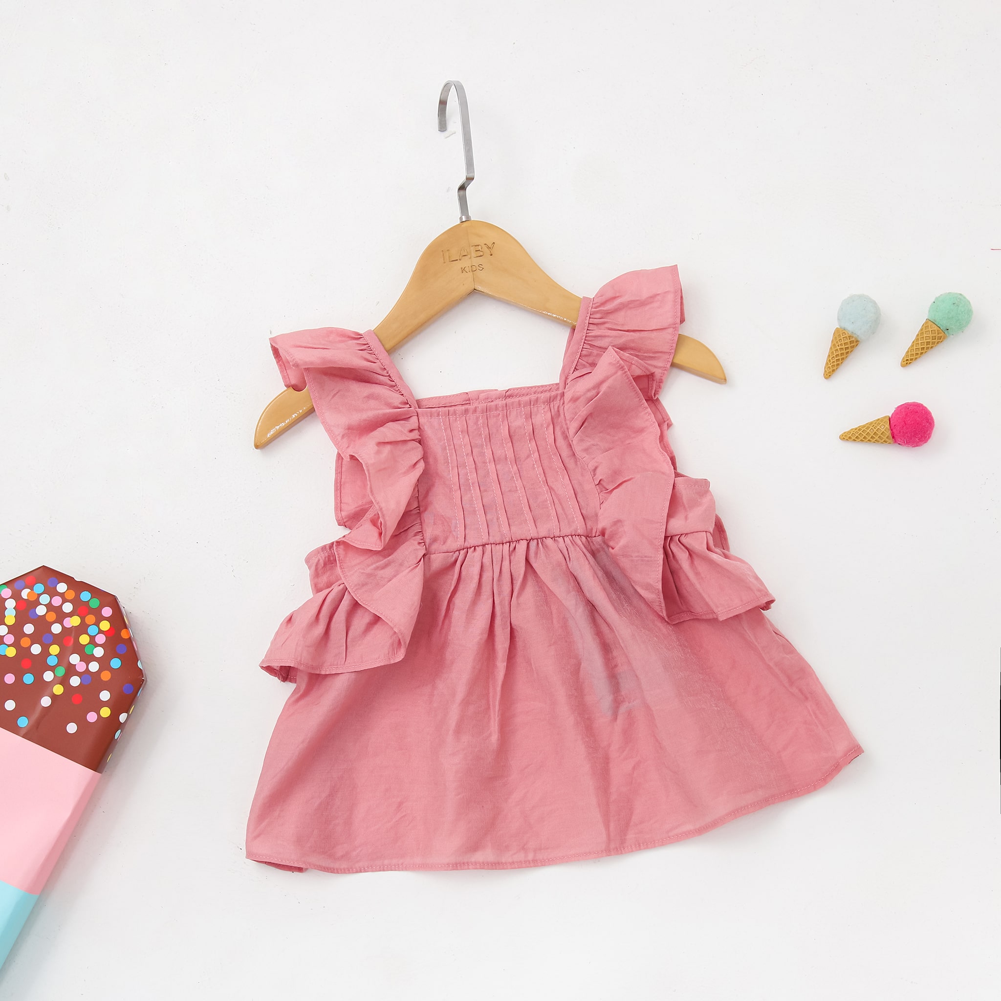 Áo kiểu cổ vuông gập ly trước ngực_thumbnail_0