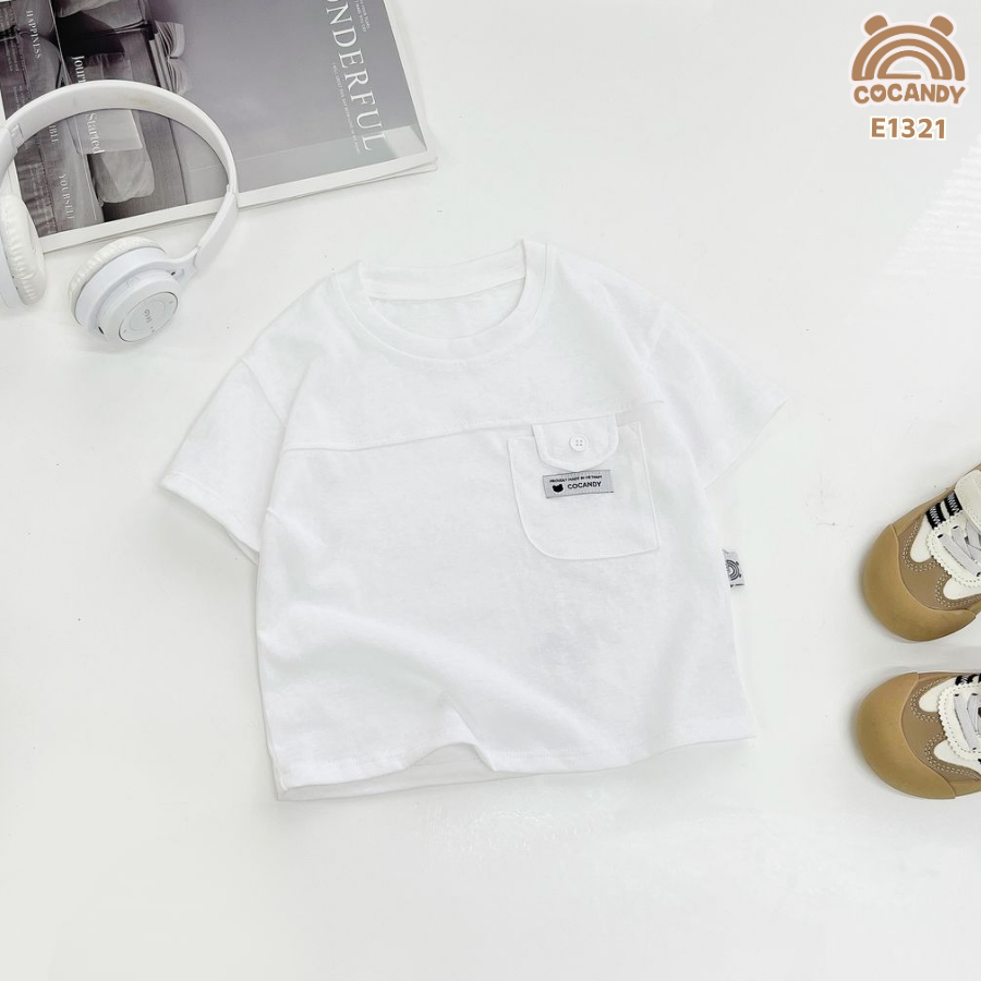 Áo cộc thun TRẮNG nắp túi ốp kẻ ngang_thumbnail_3