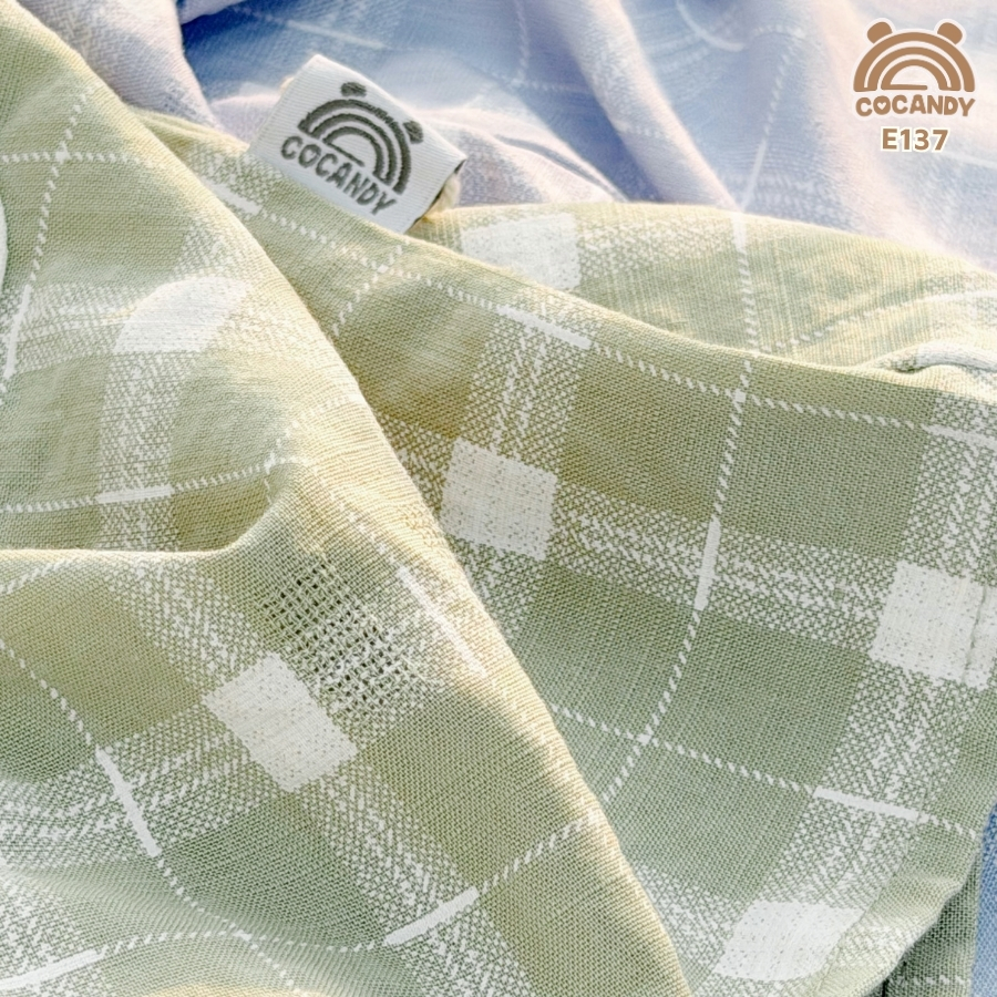 Áo cộc sơ mi caro XANH LÁ phối túi ngực kiểu_thumbnail_4