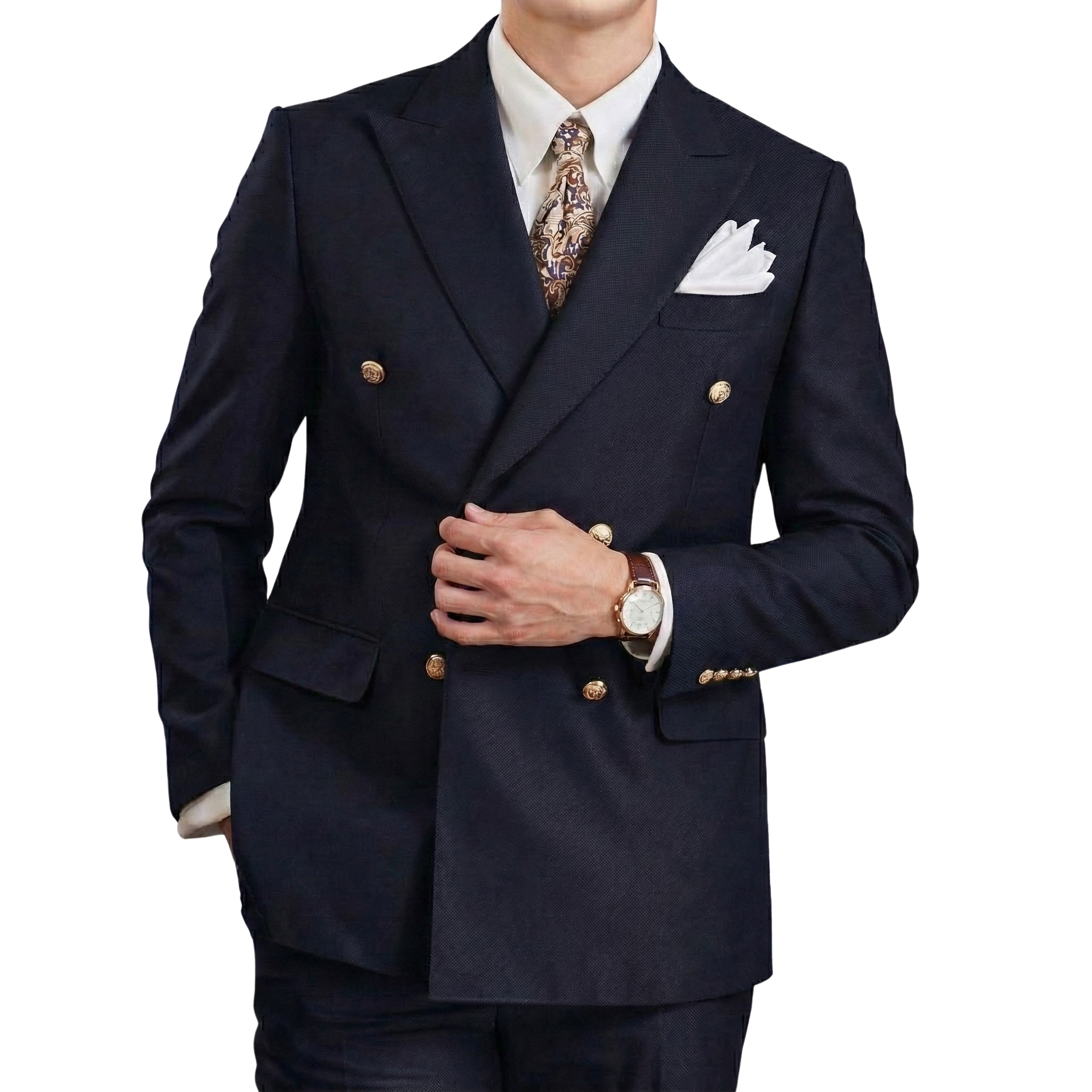 Jet Navy Milano Double Breasted Suit