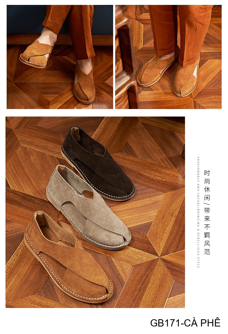 GB171 - Giày Lười Nam Da Lộn Bò Thiết Kế Bít Mũi, Thoáng Khí Chống Trượt, Phong Cách Thường Ngày_thumbnail_14