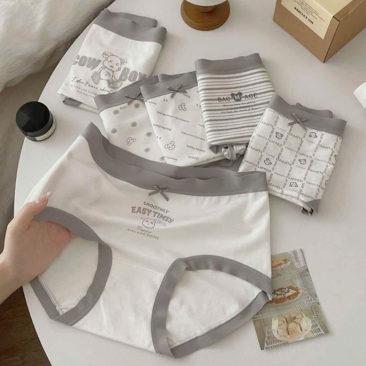 [Mã A20] Set 5 Quần Lót Nữ Cotton Hàn Mềm Mại Đáy Quần Kháng Khuẩn Vikam