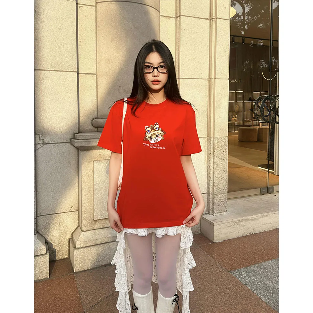 Áo thun nam nữ form rộng Miucho vải cao cấp thấm hút thoáng mát lời chúc ngày tết 2917_thumbnail_8