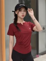 Áo tập gym yoga nữ Slimfit Tee cổ V ngắn tay_thumbnail_1