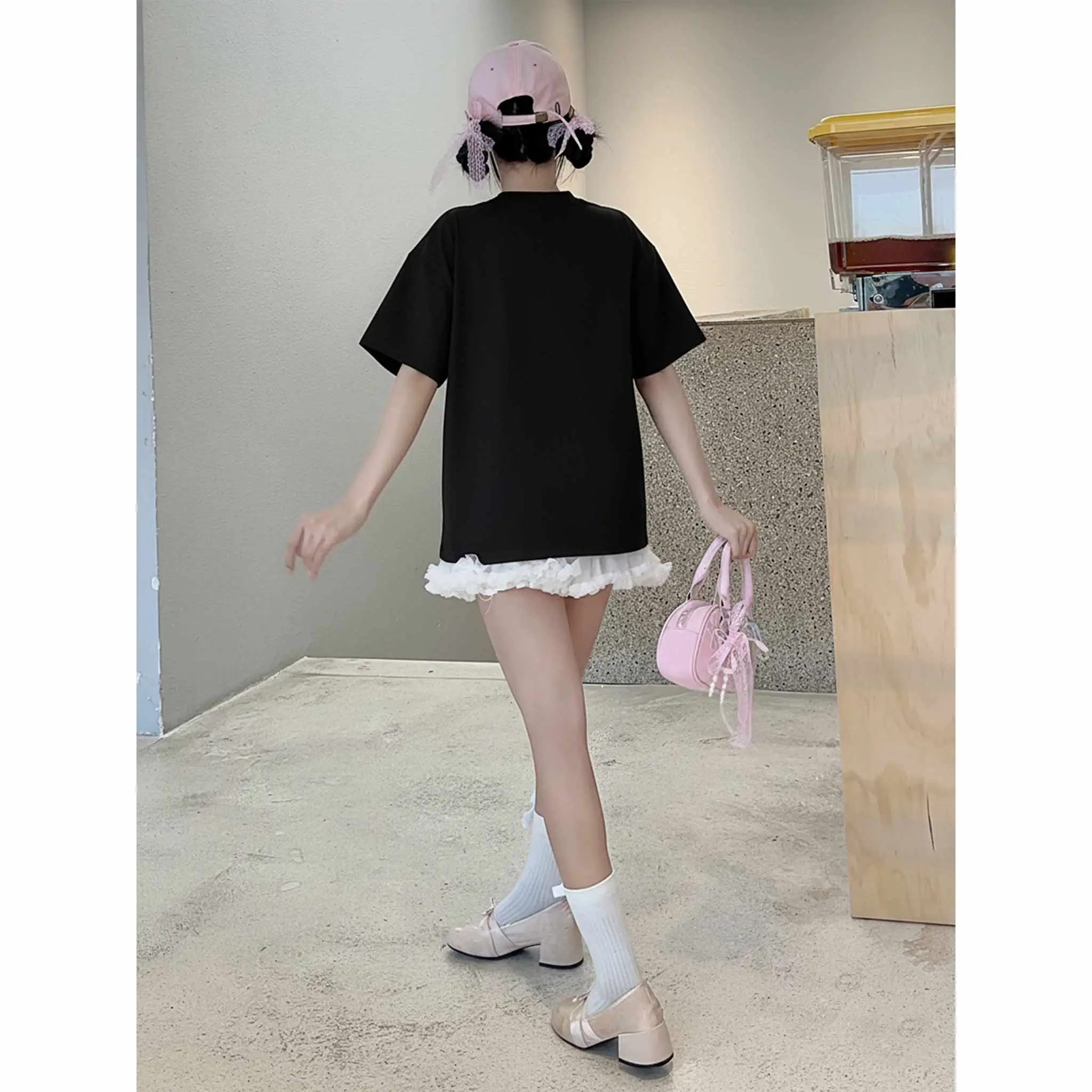 Áo thun nữ form boxy Miucho Club cotton dày dặn thoáng mát cổ tròn hình ngựa dễ thương in mix 2828_thumbnail_6