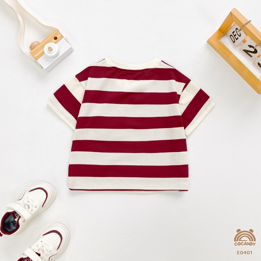 Áo cộc ĐỎ kẻ BE phối nẹp V_thumbnail_3