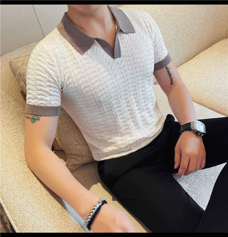 PA36 – Áo polo nam lụa đá dệt kim mỏng, cổ điển_thumbnail_3