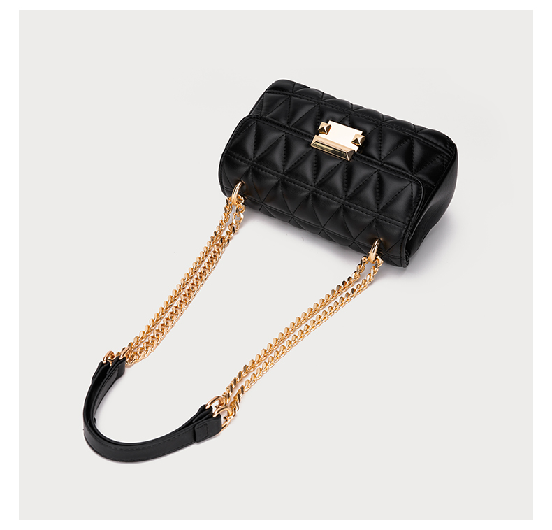 UHE Midnight Luxe 2504 – túi da ô trám mềm cao cấp, khóa kim loại ánh vàng sang trọng, 2 màu trắng & đen_thumbnail_5