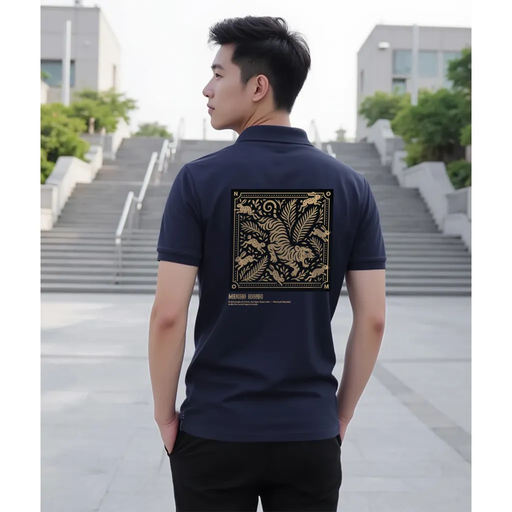 Áo polo nam form vừa Tiger 2502 Miucho Iconic chất vải cá sấu thoáng mát cổ trụ in graphic_thumbnail_4