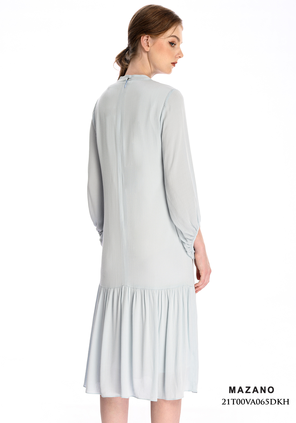 Đầm xanh pastel bèo gấu tay cách điệu_thumbnail_2