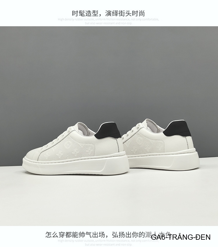 GA6 - Giày Sneaker Nam Da Bò Phong Cách Hàn, Đế Bằng Thoáng Khí, Màu Trắng Xanh Lá Đen_thumbnail_23