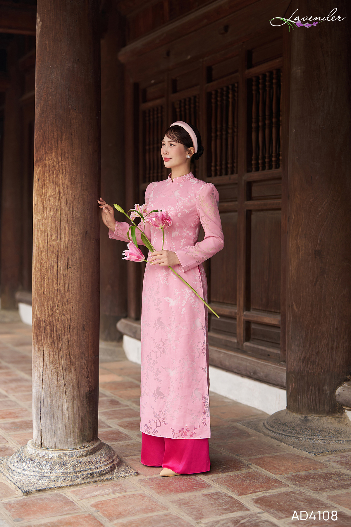 Áo dài phối họa tiết hoa AD4108_thumbnail_8