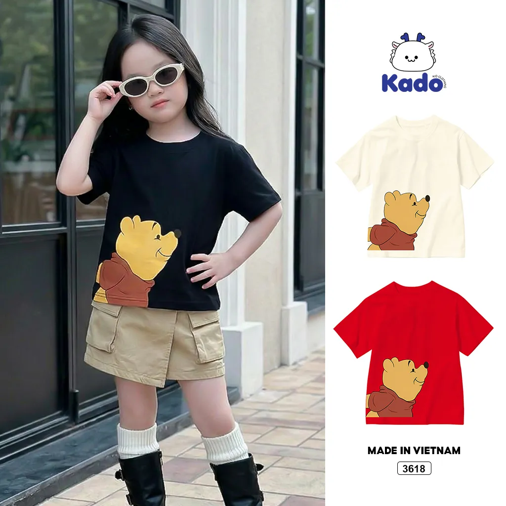 Áo thun bé trai bé gái Gấu Poooh Kado 3618