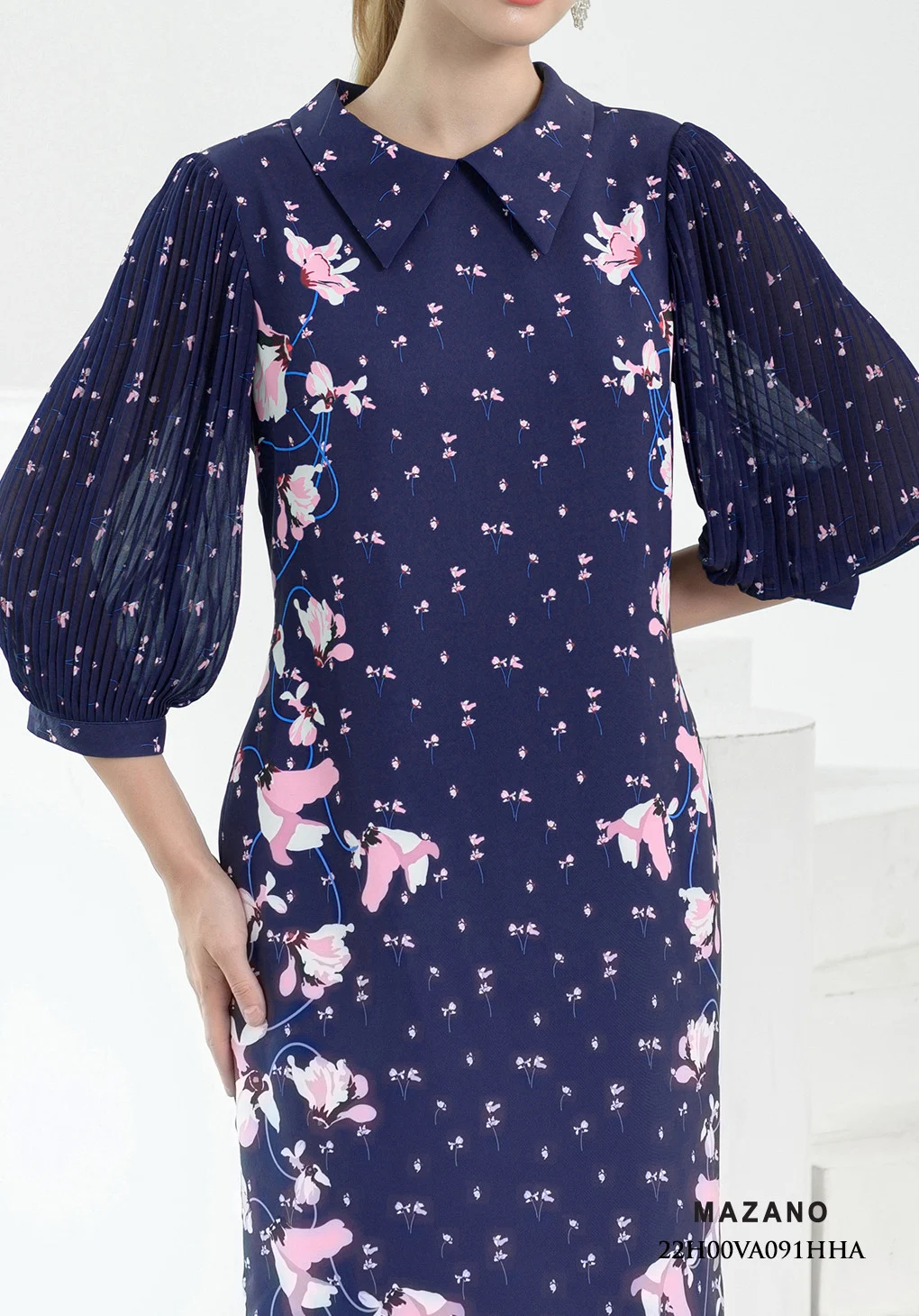 Đầm Suông Họa Tiết Tay Dập Ly_thumbnail_2