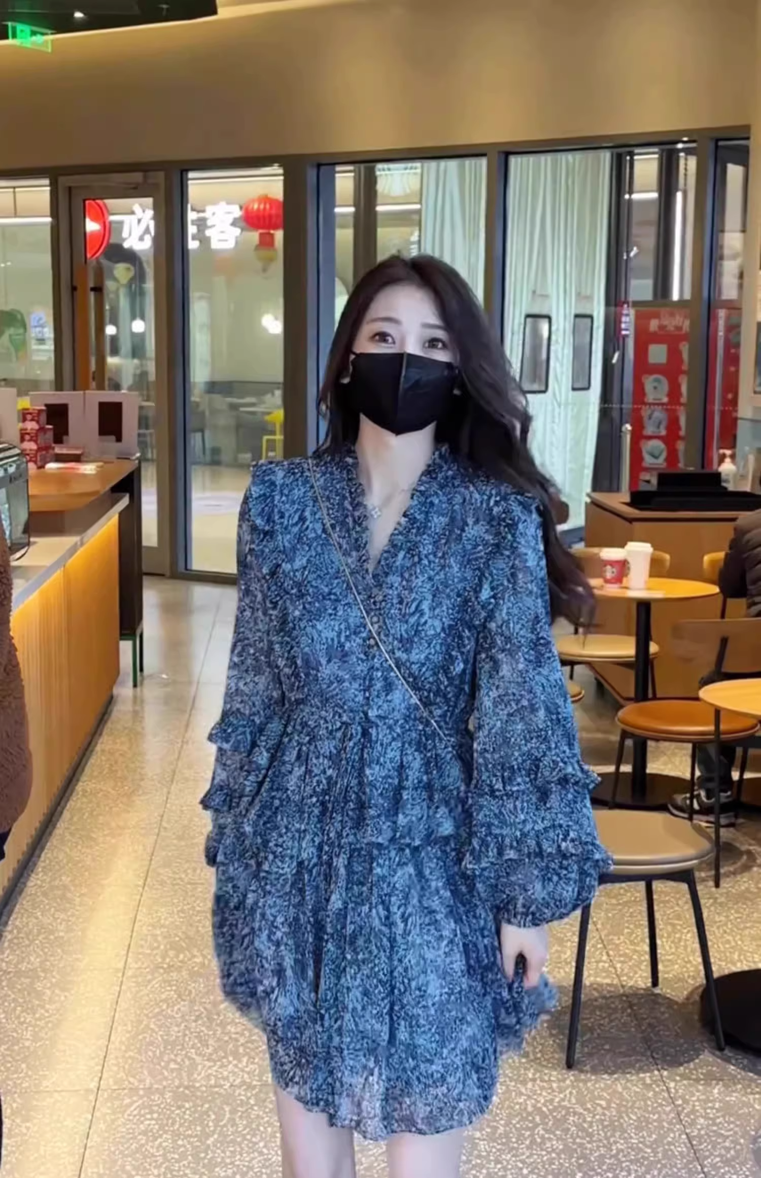 16644-Đầm voan  xòe  tay dài họa tiết midi (voan, lót)_thumbnail_1