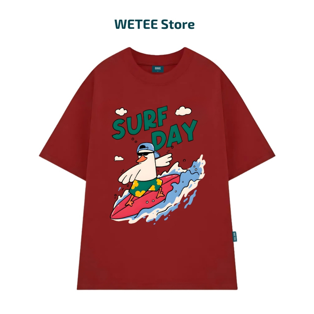 Áo thun unisex UX30-1179 chữ SURF DAY vịt lướt ván dáng oversized local brand WETEE_thumbnail_7